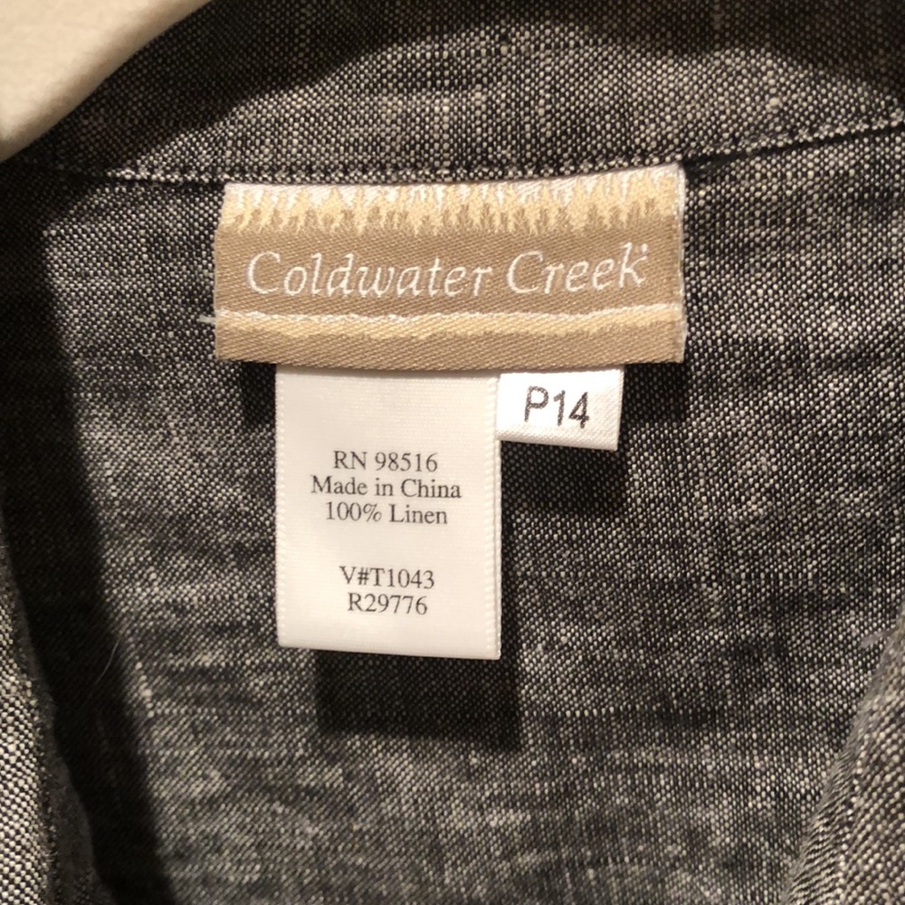 Coldwater Creek sleeveless linen shirt dress - Picture 2 of 4